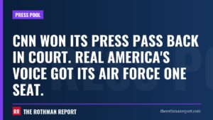CNN won its press pass back in court. Real America's Voice got its Air Force One seat.