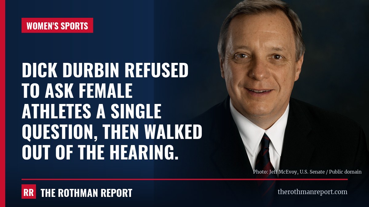 Dick Durbin refused to ask female athletes a single question, then walked out of the hearing.