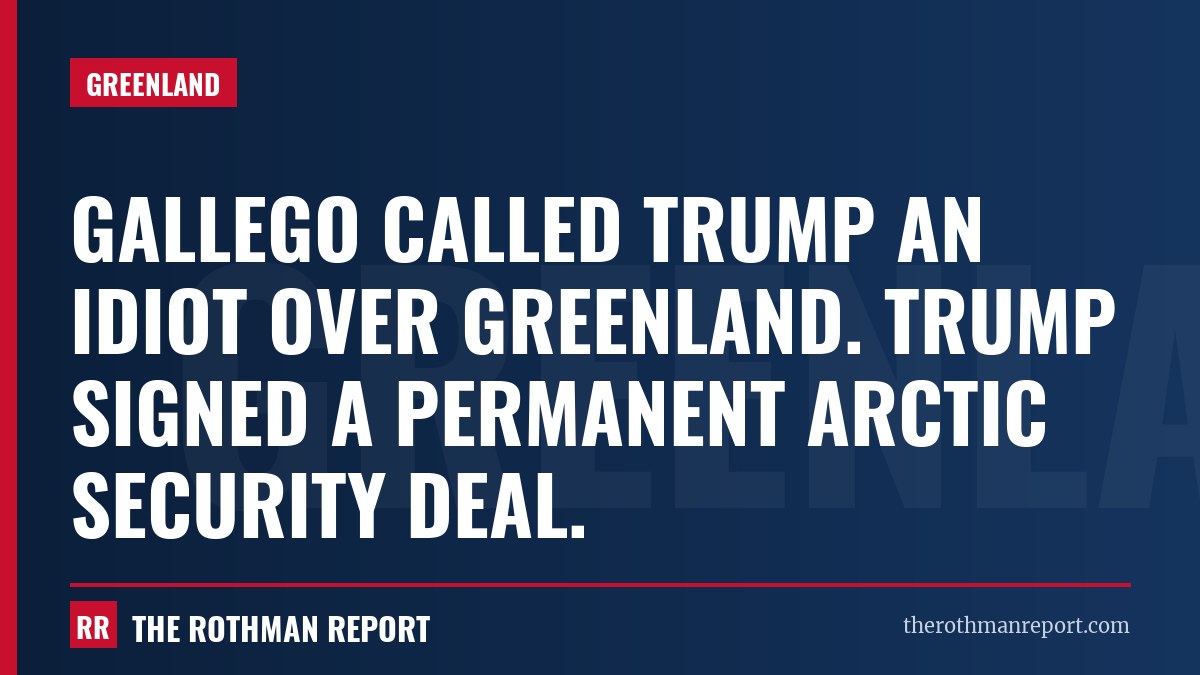 Gallego called Trump an idiot over Greenland. Trump signed a permanent Arctic security deal.