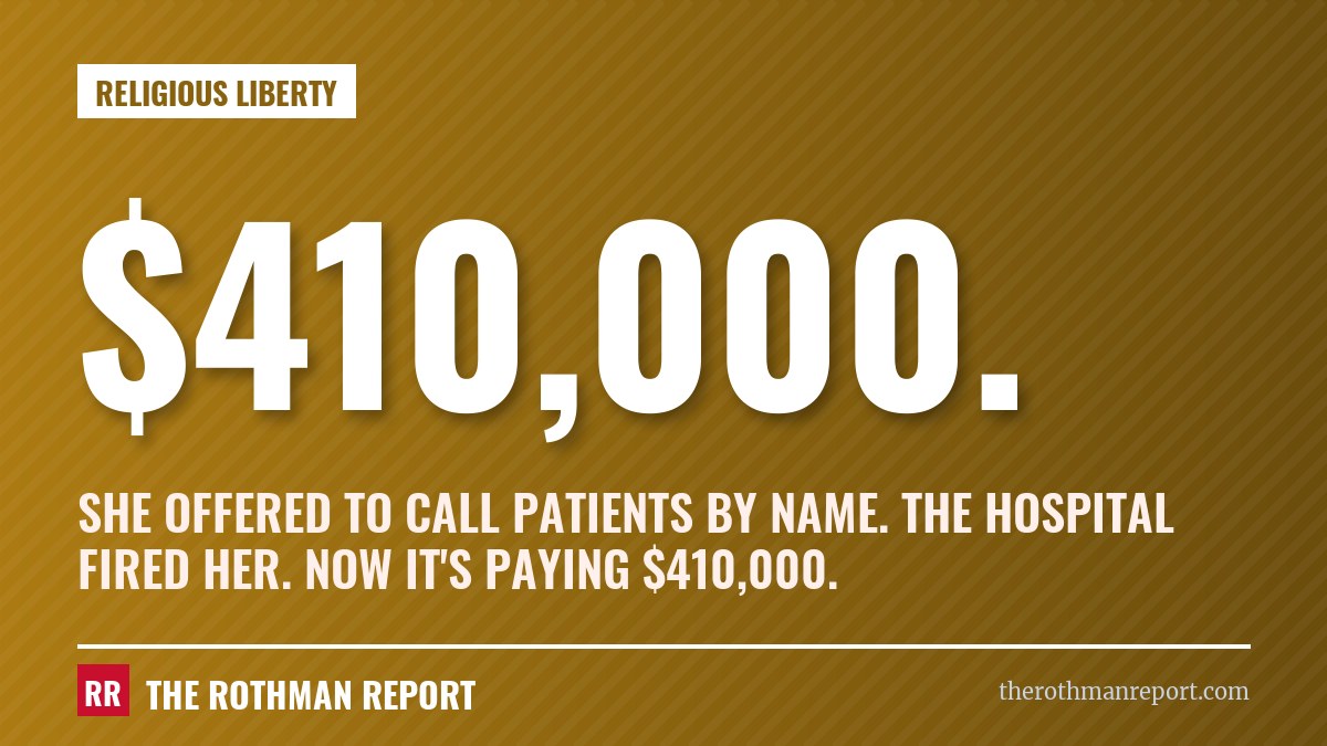 She offered to call patients by name. The hospital fired her. Now it's paying $410,000.