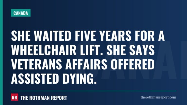 She waited five years for a wheelchair lift. She says Veterans Affairs offered assisted dying.