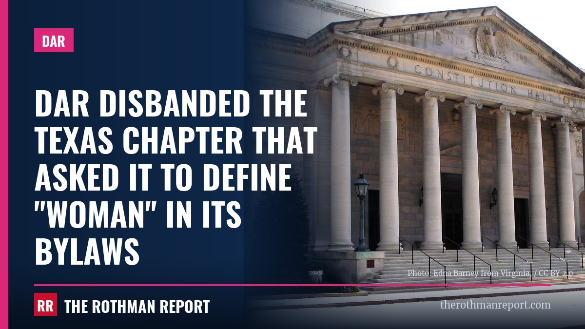 DAR disbanded the Texas chapter that asked it to define "woman" in its bylaws