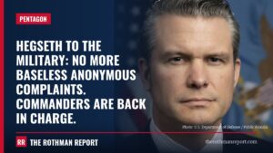 Hegseth to the military: no more baseless anonymous complaints. Commanders are back in charge.