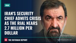 Iran's security chief admits crisis as the rial nears 2.7 million per dollar