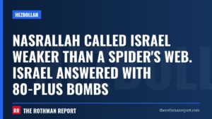 Nasrallah called Israel weaker than a spider's web. Israel answered with 80-plus bombs