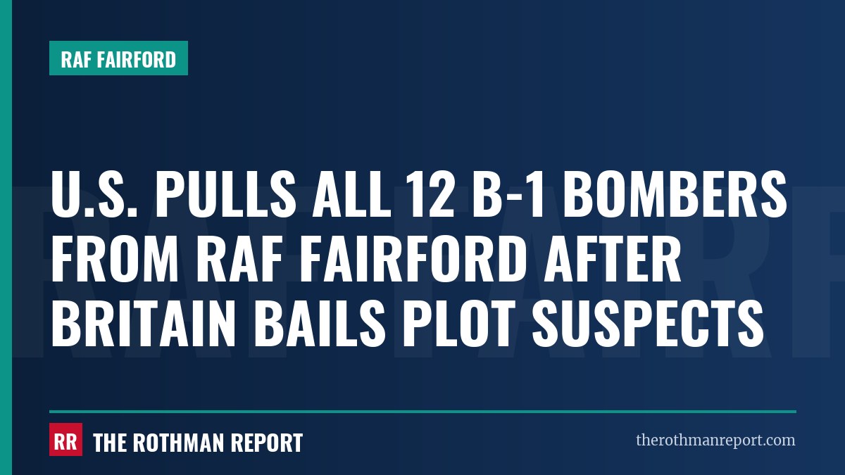 U.S. pulls all 12 B-1 bombers from RAF Fairford after Britain bails plot suspects