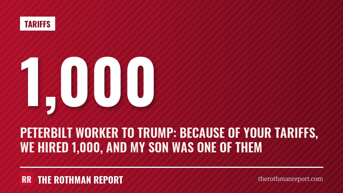 Peterbilt worker to Trump: because of your tariffs, we hired 1,000, and my son was one of them