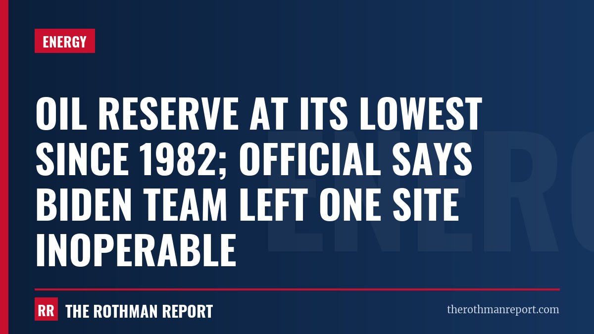 Oil reserve at its lowest since 1982; official says Biden team left one site inoperable