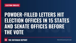 Powder-filled letters hit election offices in 15 states and Senate offices before the vote