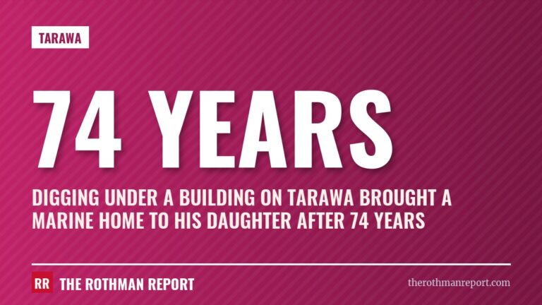 Digging under a building on Tarawa brought a Marine home to his daughter after 74 years