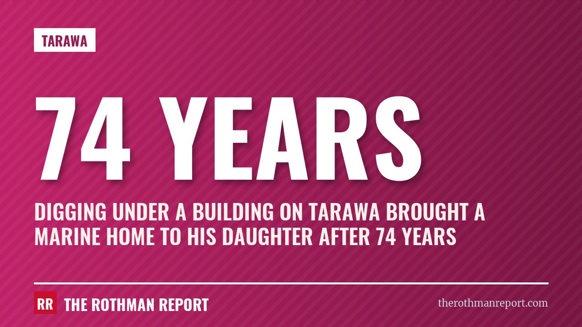 Digging under a building on Tarawa brought a Marine home to his daughter after 74 years